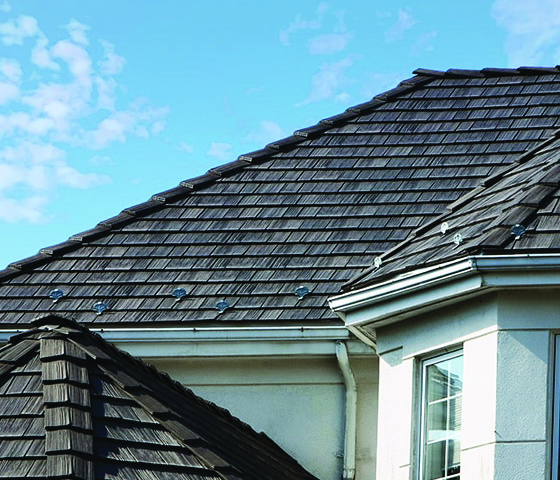 Davinci Slate Shingle and faux cedar shake Style Roof Replacement