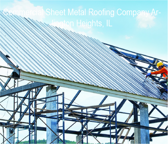 commercial sheet metal roofing work in progress